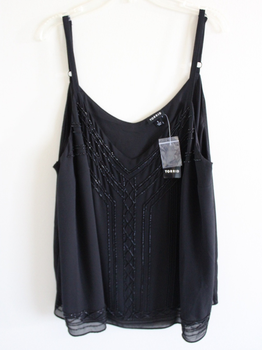Torrid Black Beaded Tank Top Size 1X
